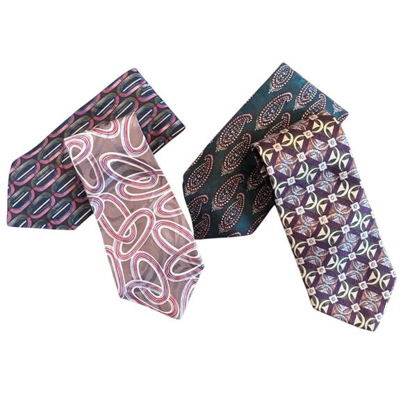 Lot of 4 Silk Ties, Rottles, Hickey-Freeman, Nordstrom, EUC - Picture 1 of 6